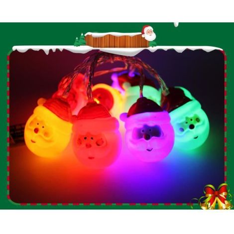 20 LED Père Noël 3 mètres Guirlande Lumineuse interieur à Piles Multicolore Décoration de Noël Romantique Maison Chambre Cadeau Fête (1/4)