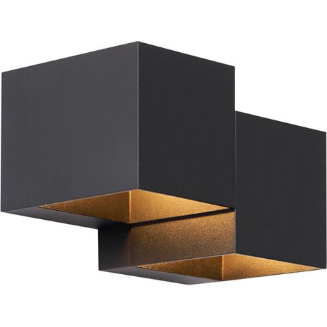 Moderne Wandleuchte schwarz 2-flammig - Transfer Double