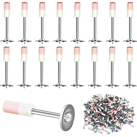 Longziming – Pistolet à clou béton manuel 200 pièces – Clous ronds en acier 7.3 mm – Fixations pour acier léger et tuyauterie – Léger et silencieux