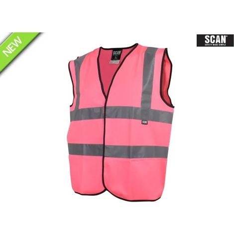 Scan Hi-Vis Waistcoat Pink Medium 41in SCAHVWMP