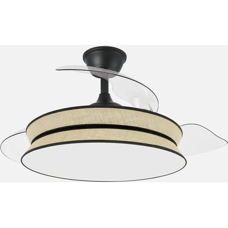 Dekorativer Ventilator 72 W Schwarz/Naturschwarz 108 cm Durchmesser 3ASP 7200 lm 3000/4000/6000 K Fernbedienung + Speicher + Tem (1/2)