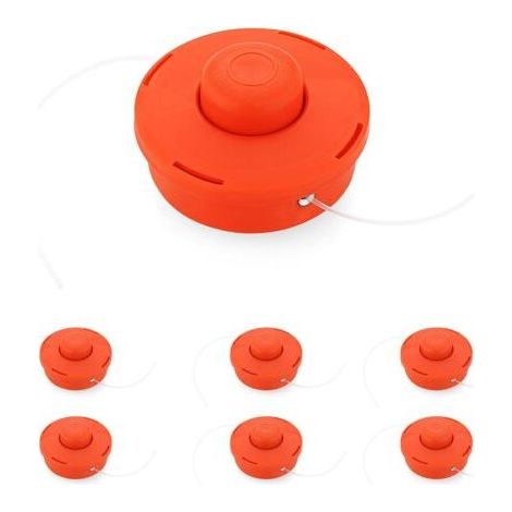 Lot de 6 Tête Débroussailleuse Universelle, Tête Débroussailleuse, Rouge Plastique Nylon Bobine de Rechange de Tondeuse Débroussailleuse Tête, Accessoire Professionnel pour Débroussailleuse (1/4)