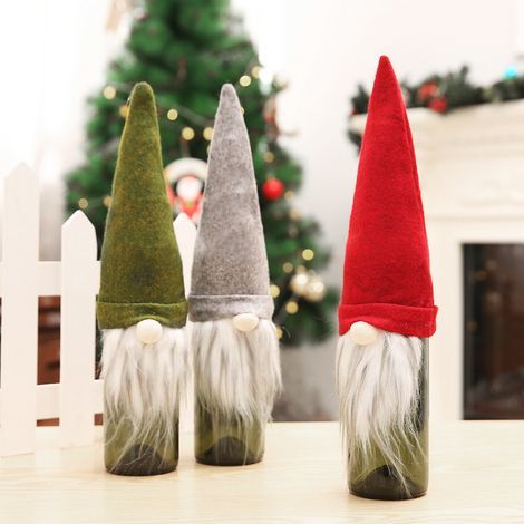 Lot de 3 bouchons à vin décorés de gnomes, sur le thème de Noël, décoration/cadeau (1/5)