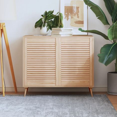 Portes d'armoire à lattes, lot de 2, 69 x 49,4 cm, en bois massif