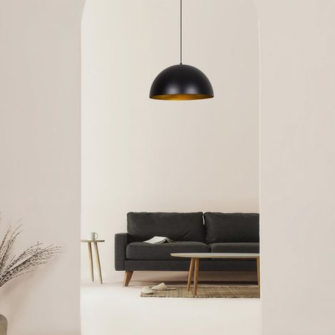 Hängelampe 50 cm schwarzes Goldmetall-Echelon