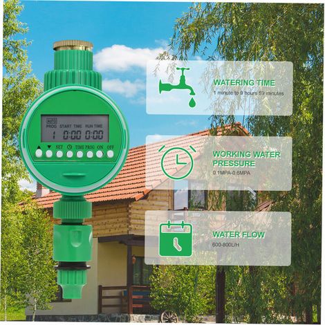 Minuterie programmable pour tuyau d'arrosage 3/4" et 1/2" - Contrôleur irrigation automatique jardin sans fil avec écran LCD et batterie