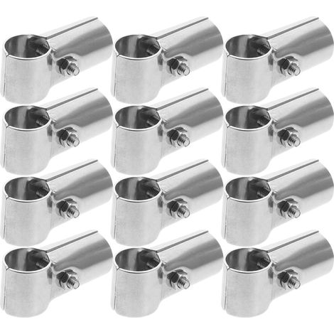 Juego de 12 abrazaderas en forma de T para postes de metal de 25 mm, hechas de acero inoxidable de alta resistencia, clips para paneles de cerca, conectores robustos para uso en interiores y
