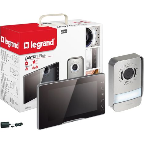 1 Kit Interphone Vidéo Écran 7 Pouces Tactile Noir Double Ouverture Porte Garage Vision Nocturne Extérieur