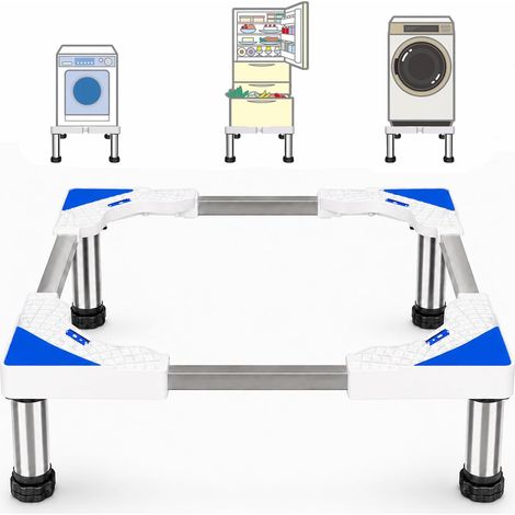 Support réglable pour machine à laver, 4 pieds, 43-62 cm, hauteur 13-16 cm, pour sèche-linge, lave-linge, cuisinières, réfrigérateurs (1/5)