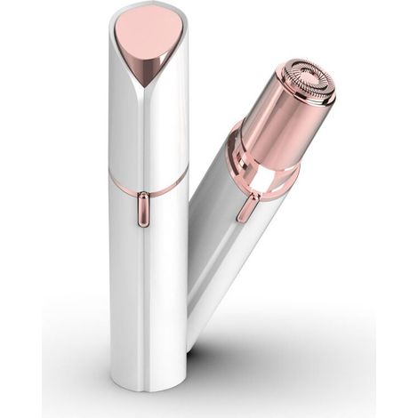 Rasoio elettrico ricaricabile tramite USB per donna, delicato e indolore, per una perfetta rimozione dei peli su guance, mento e braccia (elegante, bianco) (1/4)