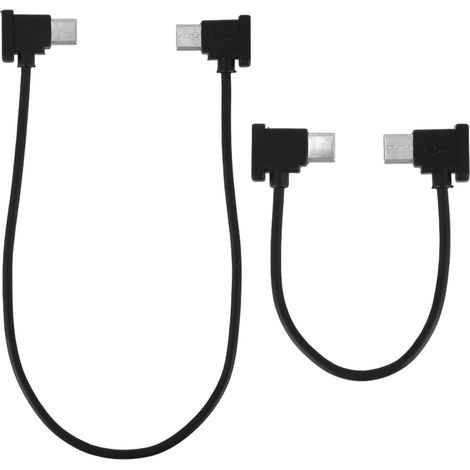 2pcs Données Cable USB-C vers USB-C pour Contrôleur RC-N1/N2/N3, 30cm & 15cm Drone Câble Télécommande pour Connecter Téléphone ou Tablette au Drone (Noir) (1/5)