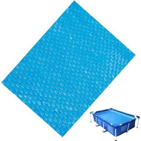 Couverture solaire rectangulaire/carrée pour piscine avec film à bulles, protection contre la pluie, la poussière et les UV, idéale pour le jardin – 220 x 150 cm (1/5)