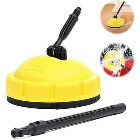 Nettoyeur de surfaces haute pression pour Karcher K1 K2 K3 K4 K5 K7, accessoire de nettoyeur de patio, brosse rotative à haute pression à manche long, accessoires de nettoyage à haute pression pour (1/5)
