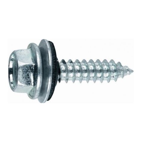 (6,3X60 P16) TORNILLO ROSCA CHAPA CON CABEZA HEXAGONAL TORNILLO CON ARANDELA VULCANIZADA DE A(100U) - INDEX