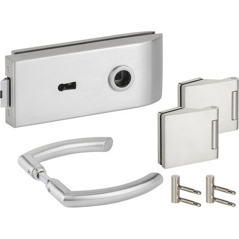 HERMAT Ganzglastürschloss-Set BARI 6142/6325/1804/HZ, Edelstahl