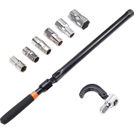 Clé à robinet en acier au carbone, clé à douille de plombier, clé à écrou arrière, kit d'outils pour installation de robinet d'évier. (1/5)