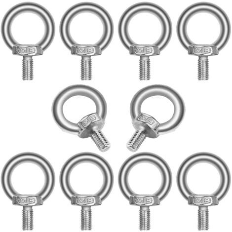 Lot de 10 boulons à œil M620 en acier inoxydable 304 avec anneau de levage.-NANOTEH (1/5)