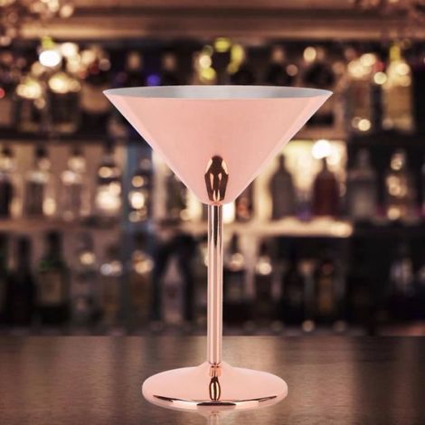 Verre À Cocktail - Acier Inoxydable - Rose Gold - 220 ml - Pour Boissons Chaudes Et Froides (1/4)