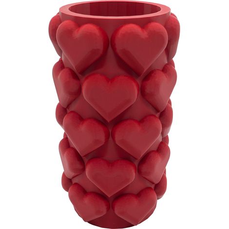 Vase Décoratif Imprimé en 3D avec Cœurs en PLA Durable pour Fleurs Séchées, 20-34 cm - PANGIVO