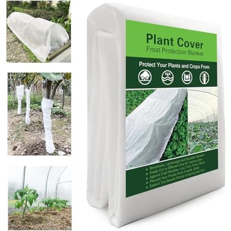 Housses de protection contre le gel pour l'hiver, le gel des arbres, couvertures forestières pour plantes d'extérieur, couverture flottante d'hiver, 3 x 6 m, blanc (1/5)