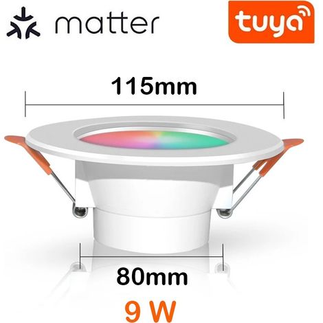 Tuya Faretto a LED da Incasso Smart Matter WiFi RGB+CW+CT 9W (1/5)