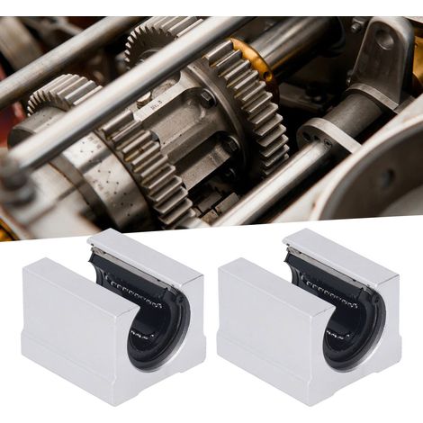 Support de rail de guidage linéaire en aluminium SBR20UU, type boîte ouverte, avec palier intégré. Vendu par lot de 2. (1/5)