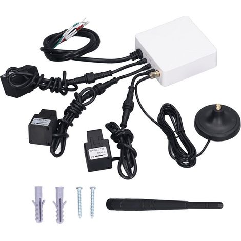 Moniteur d'énergie intelligent triphasé avec 3 capteurs de niveau de circuit 200A, compteur d'électricité WiFi domestique 100-240V (1/5)