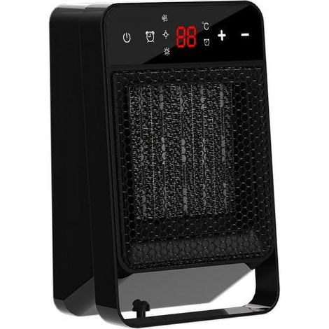 Radiateur Électrique Portatif 1800 W - Affichage LED - Thermostat Réglable - Minuterie - Pour Bureau Domestique Ou Camping-Car - 1 Pièce