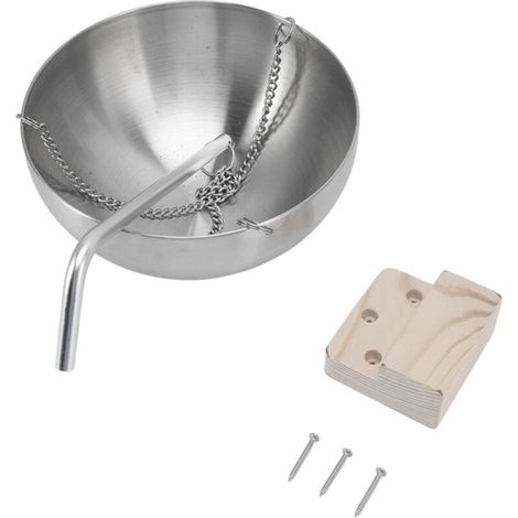 Ciotola per sauna sospesa in acciaio inox, tazza per oli aromatici con blocco in legno per sauna, lunghezza 20 cm.