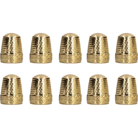 10 goldene, rutschfeste Nähnadeln, abriebfest, rostfrei, langlebig, für Finger, 10er-Packung. (1/5)