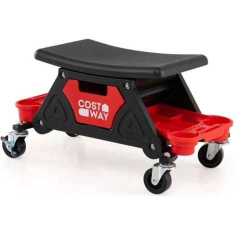 135 kg Tabouret d'atelier à roulettes avec tiroir coulissant, pour réparation auto et garage (1/5)