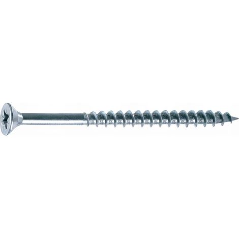 200 vis agglo tête fraisée pozidriv zingués blanc filetage partiel 5.0 X 80/48 mm