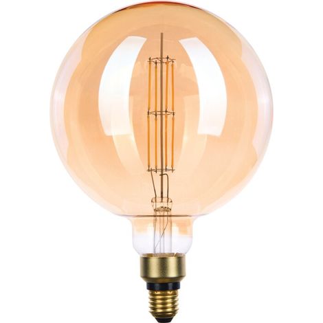 Ampoule LED globe à filament déco - Xxcell - E27 - 6,5 W - 806 lm - 2700 K - D. 200 mm - Ambrée