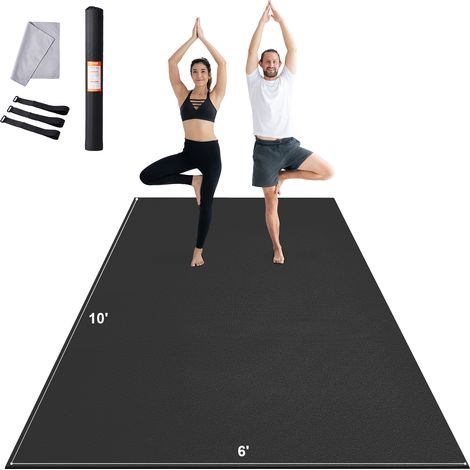 VEVOR Tappetino per Esercizi 3050 x 1830 mm Tappetino per Yoga ad Alta Densita Antiscivolo, Tappetino per Fitness Esercizi con Borsa e Tracolla, per Tutti Tipi di Yoga a Casa, Allenamento a Terra