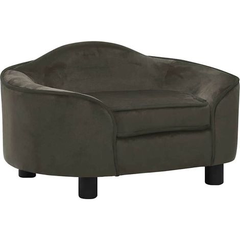 Canapé pour chien, Lit pour animal, Fauteuil pour chien Gris foncé 67x47x36 cm Peluche MJU8877 (1/5)