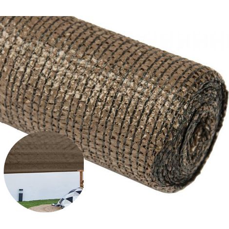 Rete Ombreggiante 2x10m  Telo Ombra 95% marrone  Frangivista Recinzione Giardino  Tessuto Ombra Privacy Antistrappo Antivento