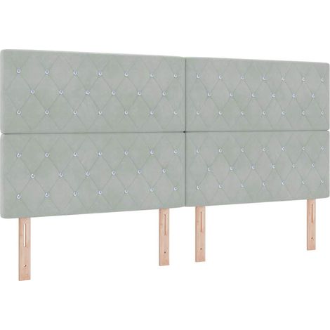 Maison Exclusive - Cabecero LED con tiras LED Manual Gris Claro 2