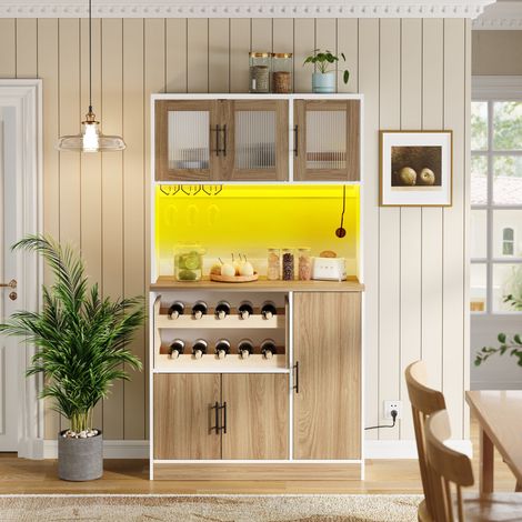 Mobile cucina con LED e presa MDF 100x40x180 cm OKMYHOME (1/5)