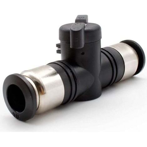 Válvula de bola neumática de 10 mm, regulador de flujo de aire de diámetro interior, conector de válvula de conexión rápida negro, para herramientas neumáticas -Crezuo