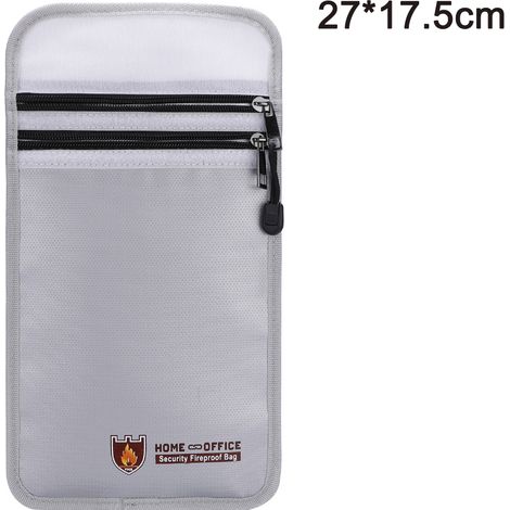 Pochette ignifugée pour documents, porte-enveloppes ignifugé et imperméable, protégez vos objets de valeur, documents, argent, bijoux, fermeture éclair pour une protection maximale