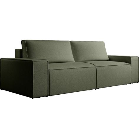 Divano letto 4 posti in Velluto testurizzato Verde - AMELIA