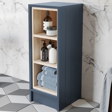Freestanding Open Shelf Unit Storage Cabinet Blue Bathroom Furniture 300mm (1/5)