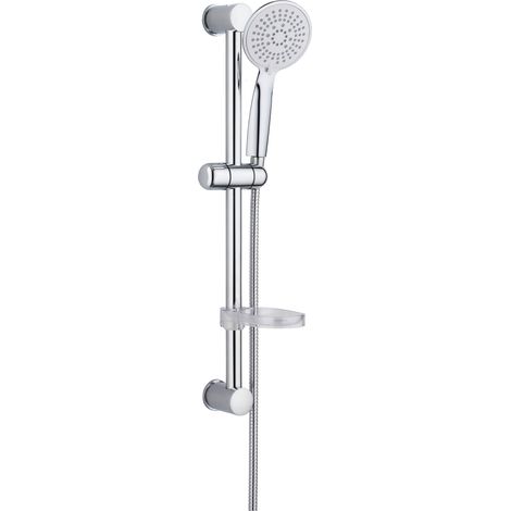 Set saliscendi con doccia 5 getti e portasapone Damast 12529 Cromo