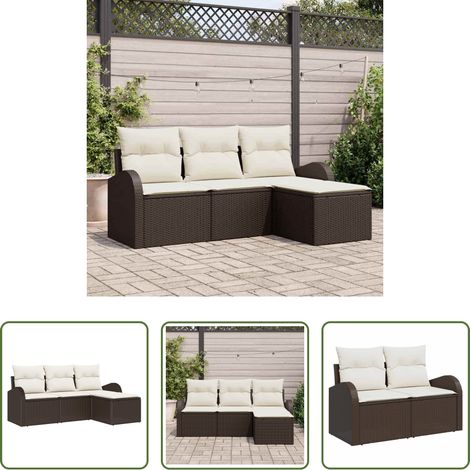 Poly-Rattan - Gartensofa-set Braun Poly-Rattan (1/5)