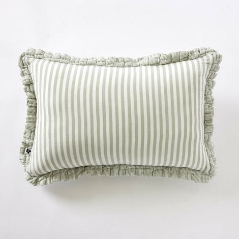 Coussin Déhoussable Gaze de Coton 40 x 60 cm Eucalyptus – LIVIA (1/3)