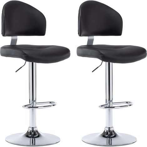 Maison Exclusive - Barhocker 2 Stk. Schwarz Kunstleder