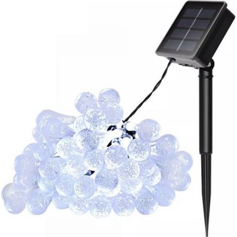 Luci Di Natale Catena 60 LED TUBO ad Energia Solare 11 mt luce bianca QP11M60