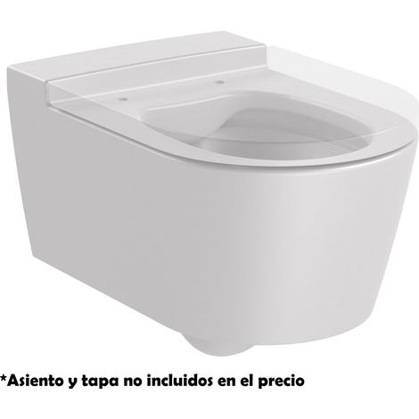 Taza de inodoro suspendido sin tapa con descarga dual 4,5/3L. Rimless® ROUND INSPIRA - ROCA Color: Beige Madera (1/5)
