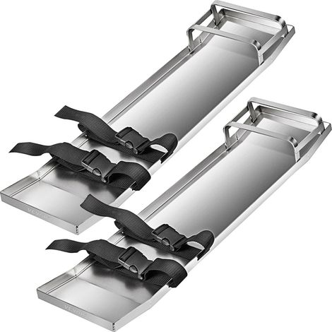 Genouillères de béton, 75x20 cm, planches à genoux en acier inoxydable, paire de glissières mobiles de béton, avec sangles pour panneaux en béton pour finition en ciment et en béton (1/5)