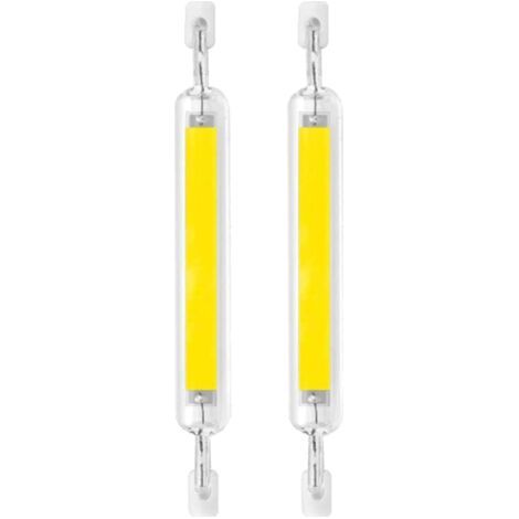 Lot de 2 ampoules LED R7s 10 W 118 mm à intensité variable, double culot, halogène 80 W, 120 V, type J, projecteur R7s 6 000 K, éclairage paysager, blanc froid, 118 mm